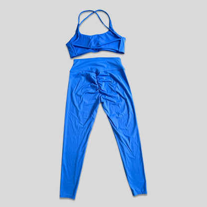 Conjunto de ioga feminino azul 2 peças