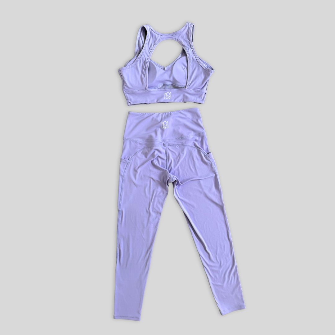 Conjunto de ioga feminino roxo 2 peças