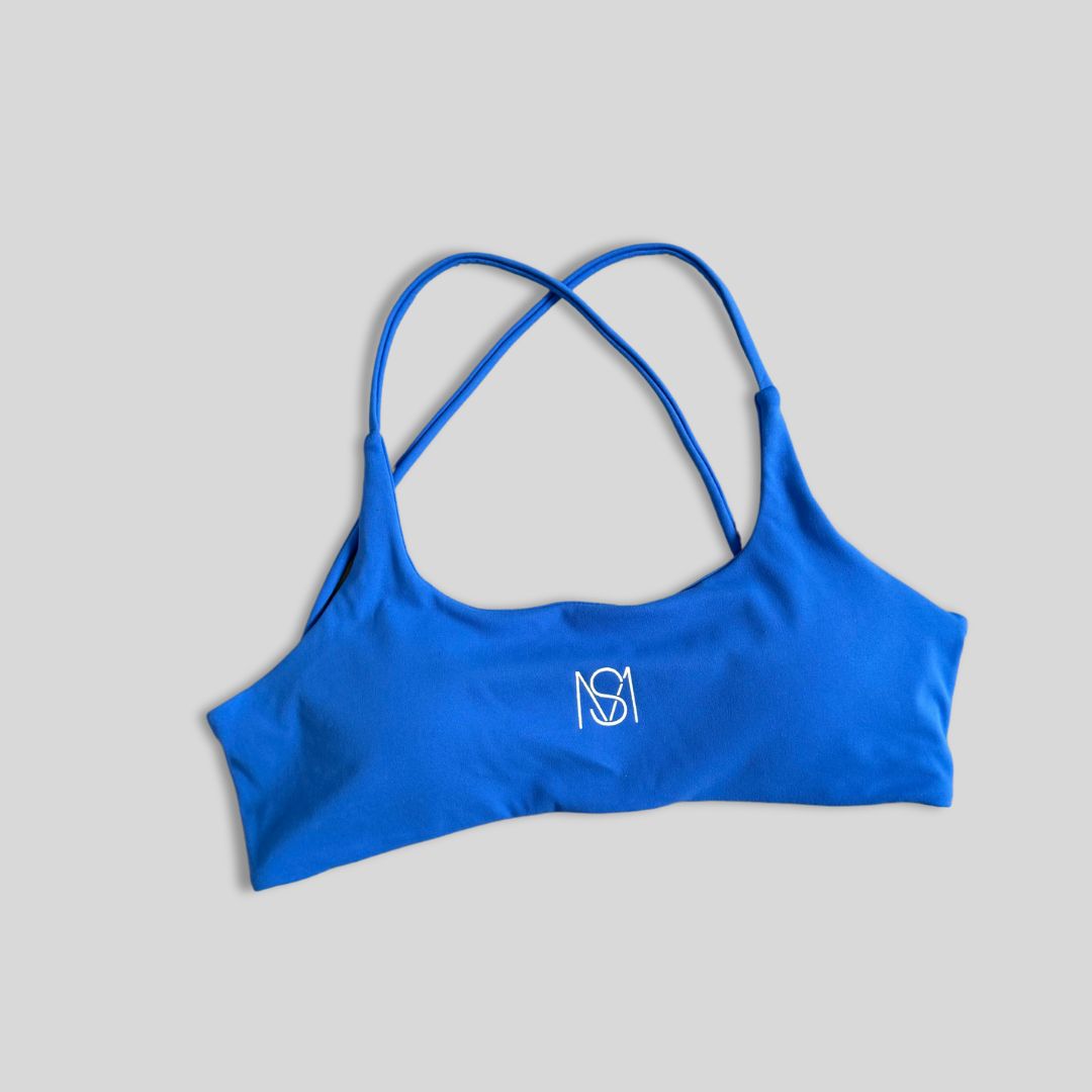 Conjunto de ioga feminino azul 2 peças