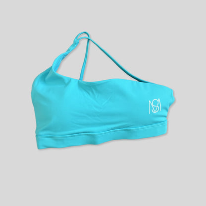 Light Blue One Slant Shoulder Gym Set