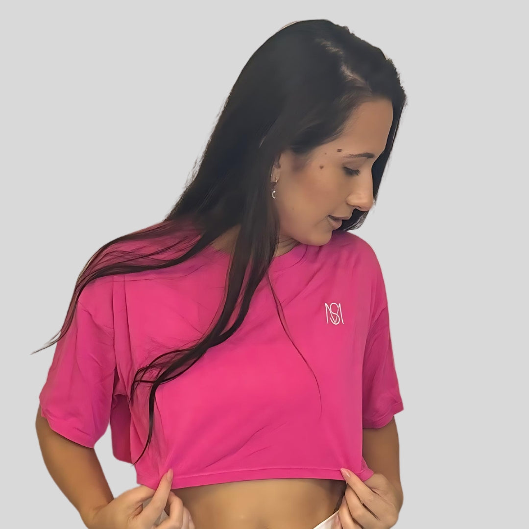 Top cropped de algodão essencial para mulheres